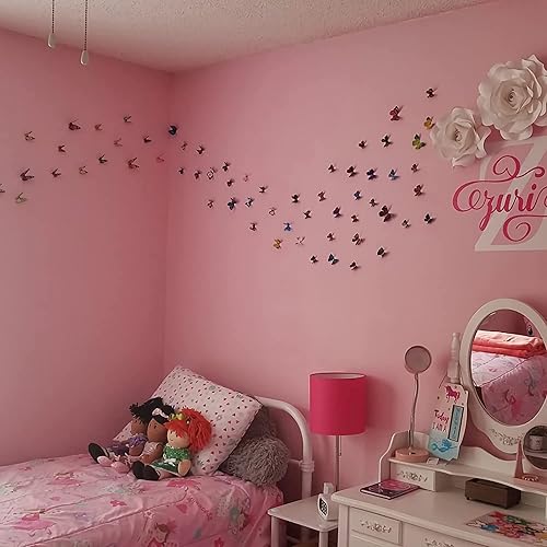 Miniatura 61 de Calcomanías 3D de mariposa, 24/48 unidades, para decoraciones de pared, fiestas, con imanes (morado, 24)