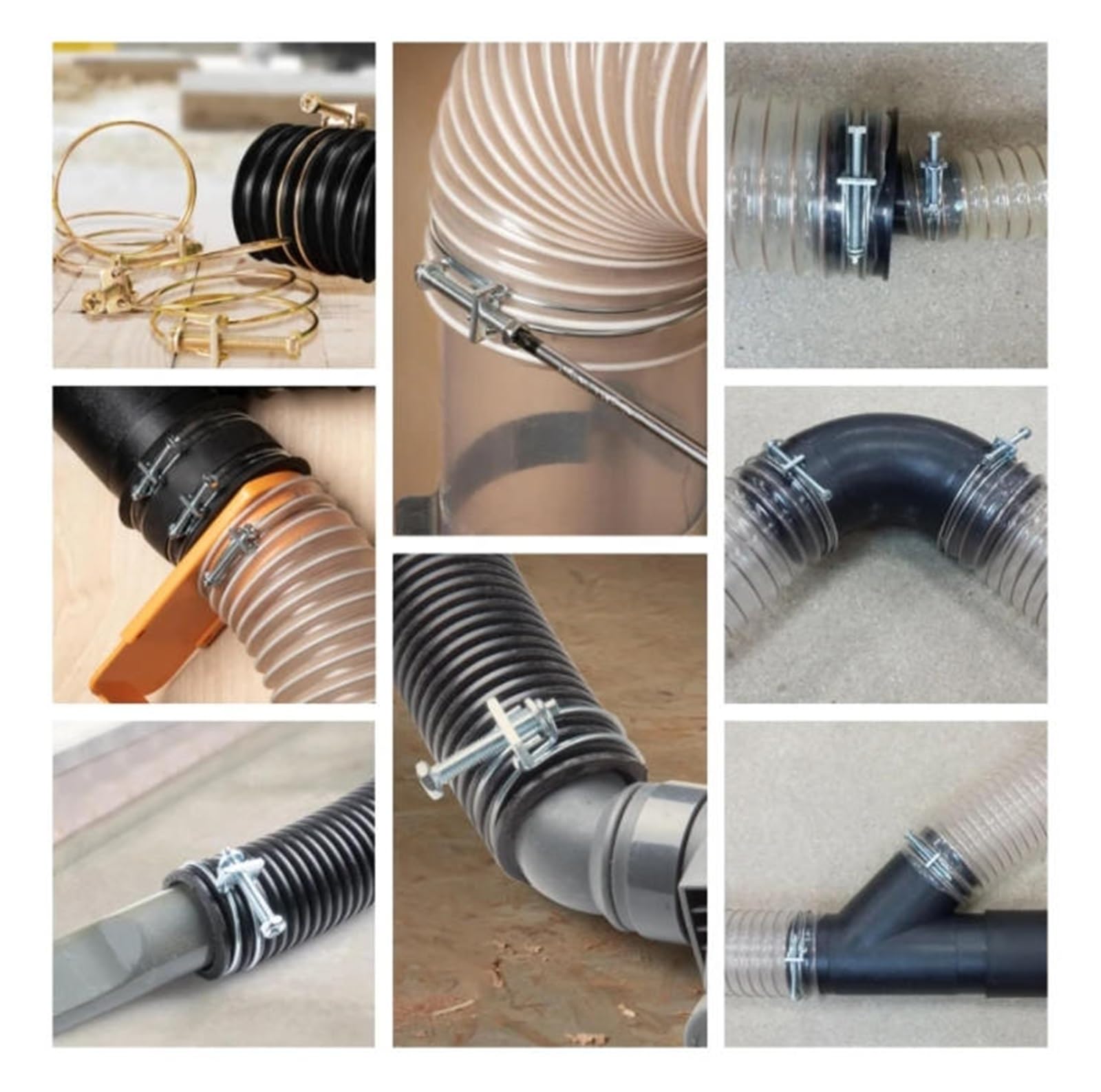 Doppel-Drahtschlauch-Bolzenbefestigungsklemme, 304SS 105C Doppeldraht-Rohrschellen, Wasser-Lüftungsrohre, Multi-Size-Packung 2–20 Stück(89-95mm(5pcs))