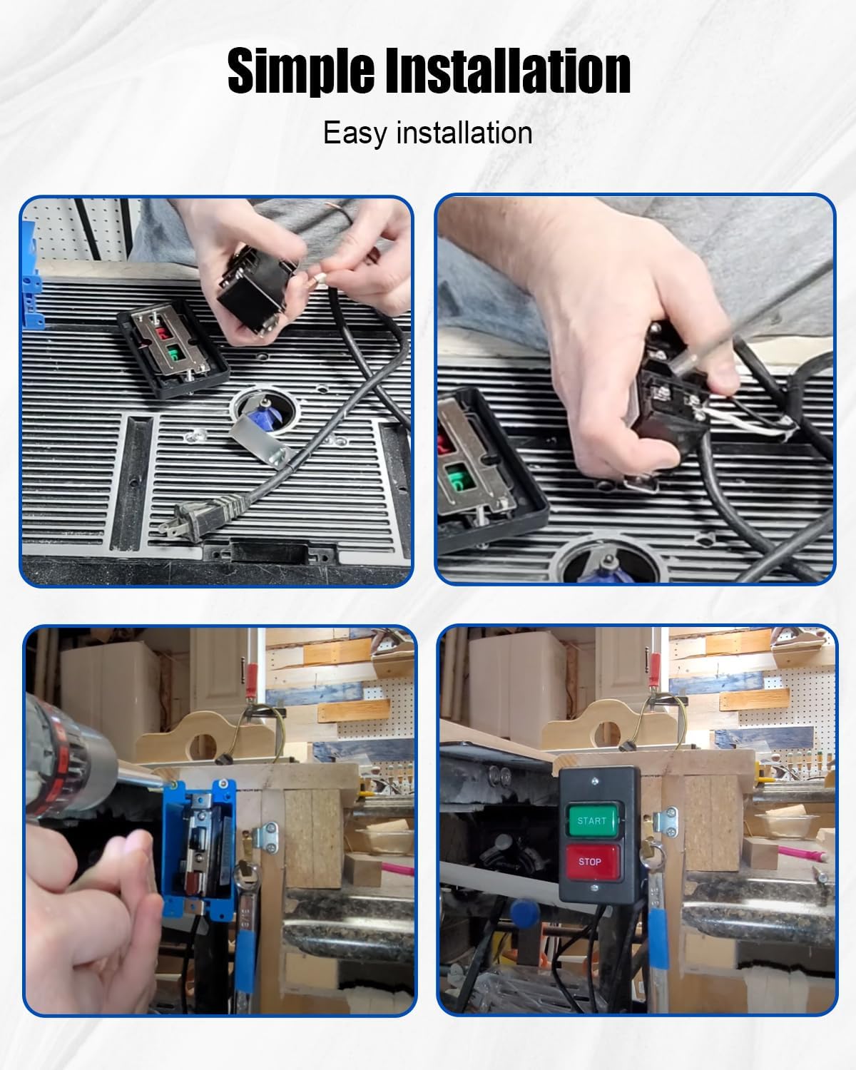 Table Saw Switch 110/ 220V, Single Phase On/Off Switch for Power Control and Safety