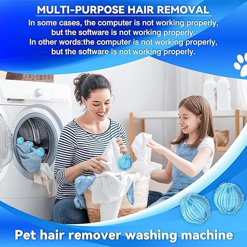 Miniatura 3 de Pelotas reutilizables para quitar pelusas para lavadora y secadora, solución fácil para el hogar para eliminar el pelo de las mascotas, la pelusa y