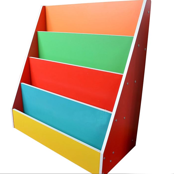 Buy IDEALT MultiColor Kids Wooden Bookshelf Colorful 4Pocket Sling