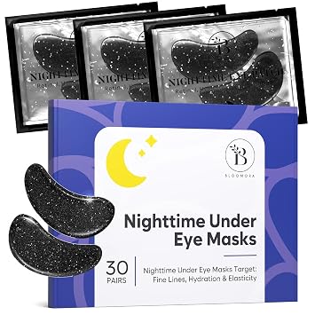 Nighttime Under Eye Patches for Puffy Eyes and Dark Circles, Gel Eye Masks with Collagen, Retinol & Vitamin E, Deeply Moisturizing, Bridesmaid Gifts, Gifts for Teens, Anti Wrinkle Patches 30 Pairs