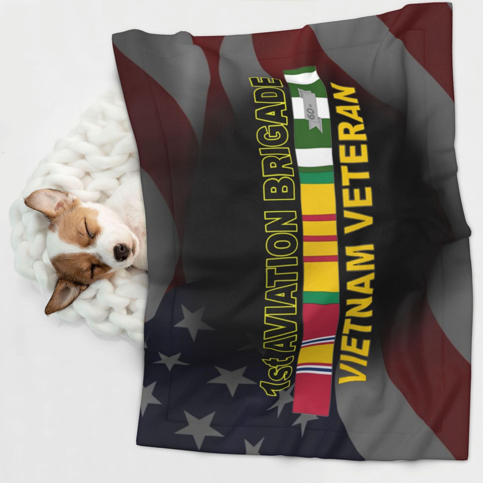 1st Aviation Brigade Vietnam Veteran Soft and Cozy Pet Blanket for Dogs and Cats - Versatile and Comfortable Medium