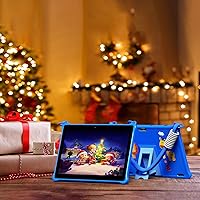 Vista 7 de PRITOM Tabletas para niños de 10 pulgadas Android 13, tableta con cordón 64GB, Quad-Core, pantalla HD IPS, WiFi, cámara dual, tableta para niños Azul