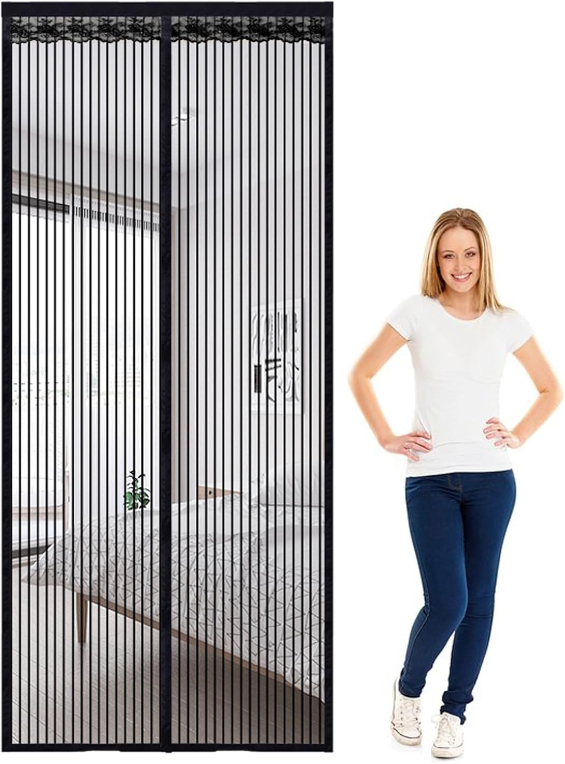 Amazon.co.jp 155 x 180cm (幅 x 高さ)、磁気フライスクリーン マグネット パティオパネル ドア フライスクリーン