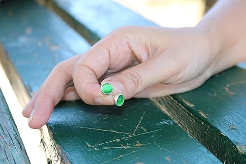 Vista 95 de Sterling Silver Black Onyx Handmade Round Stud Earrings for Women & Men - 9mm Black Onyx Cabochon