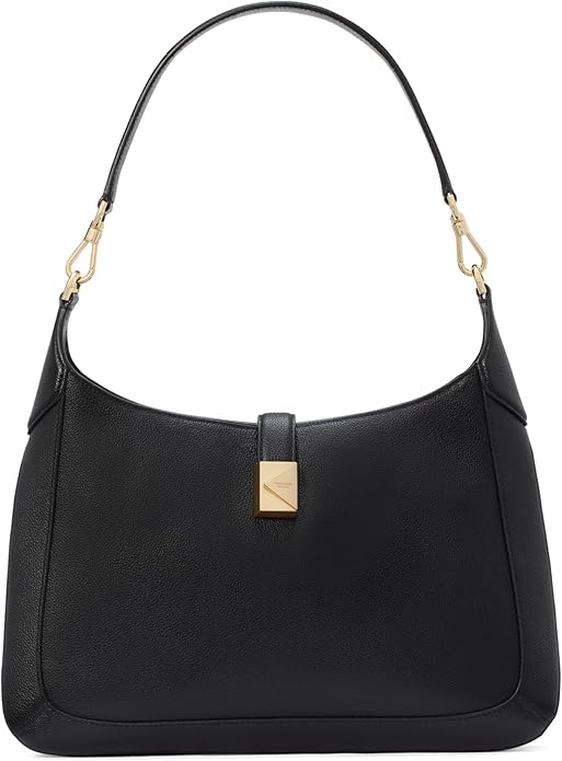 Deco Pebbled Leather Hobo – Front View