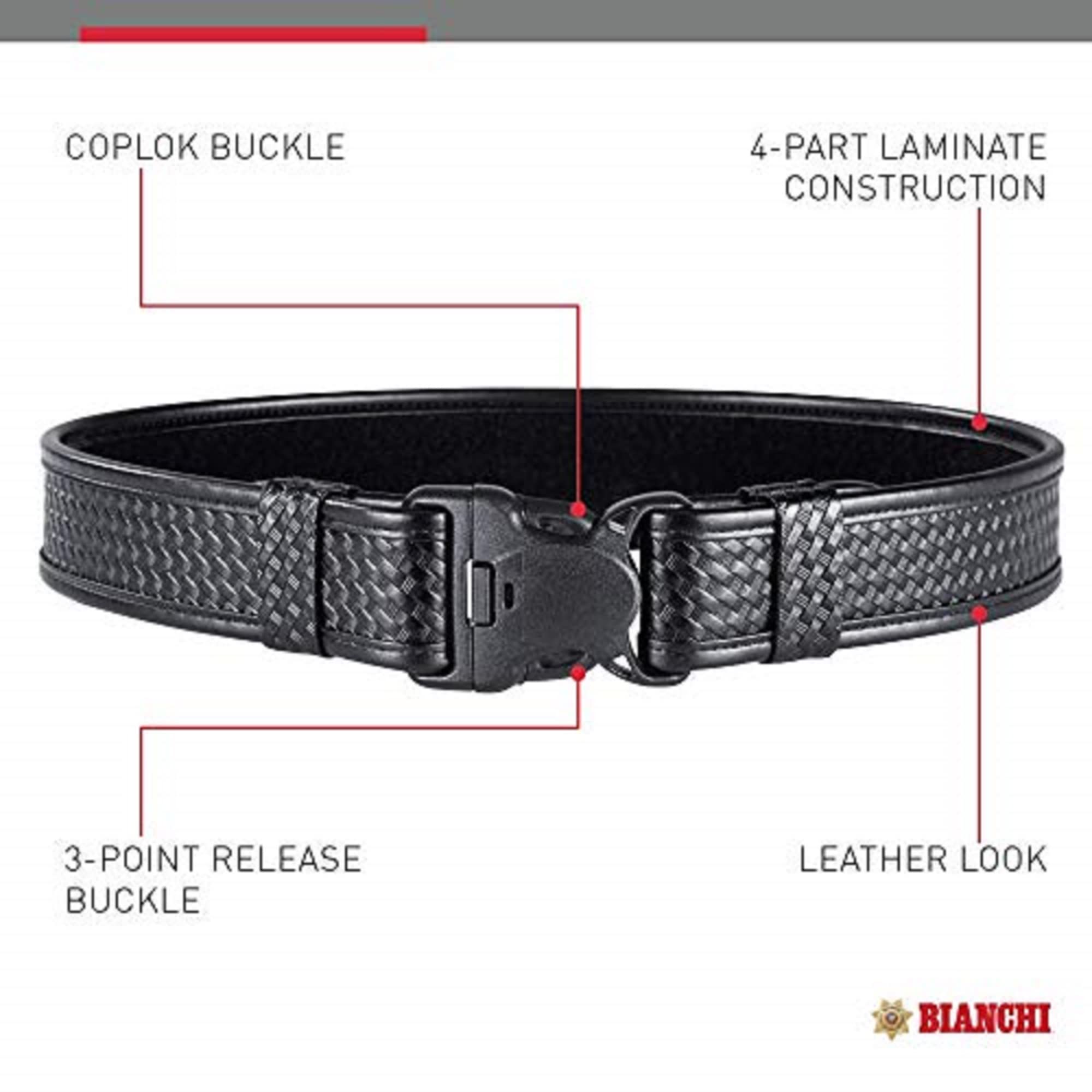 Bianchi Ceinture de Service 7980 avec Boucle à Trois libérations, Convient aux Passants de Ceinture de 5,1 cm