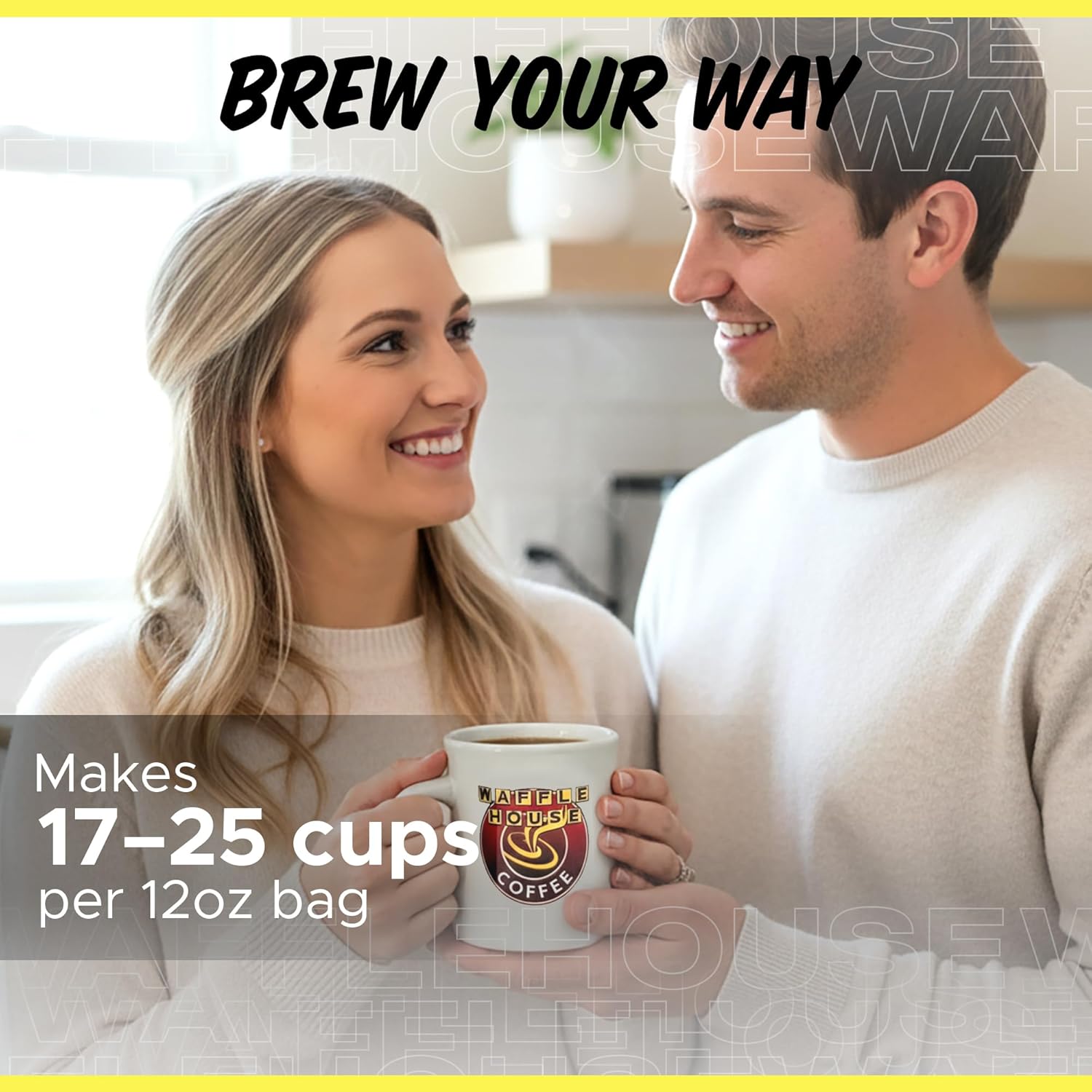 Waffle House Coffee – Classic Blend Ground Coffee - Brew Fresh Restaurant Coffee at Home - Each Bag Makes One Full Pot - Iconic American Diner Taste (120z)