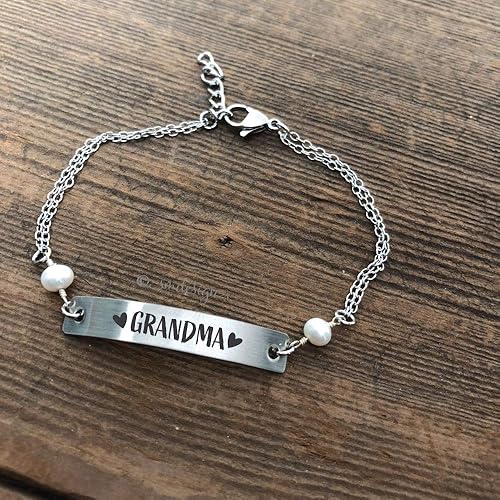 Personalized Grandma Gift Grandma Bracelet Nana Gift Grams