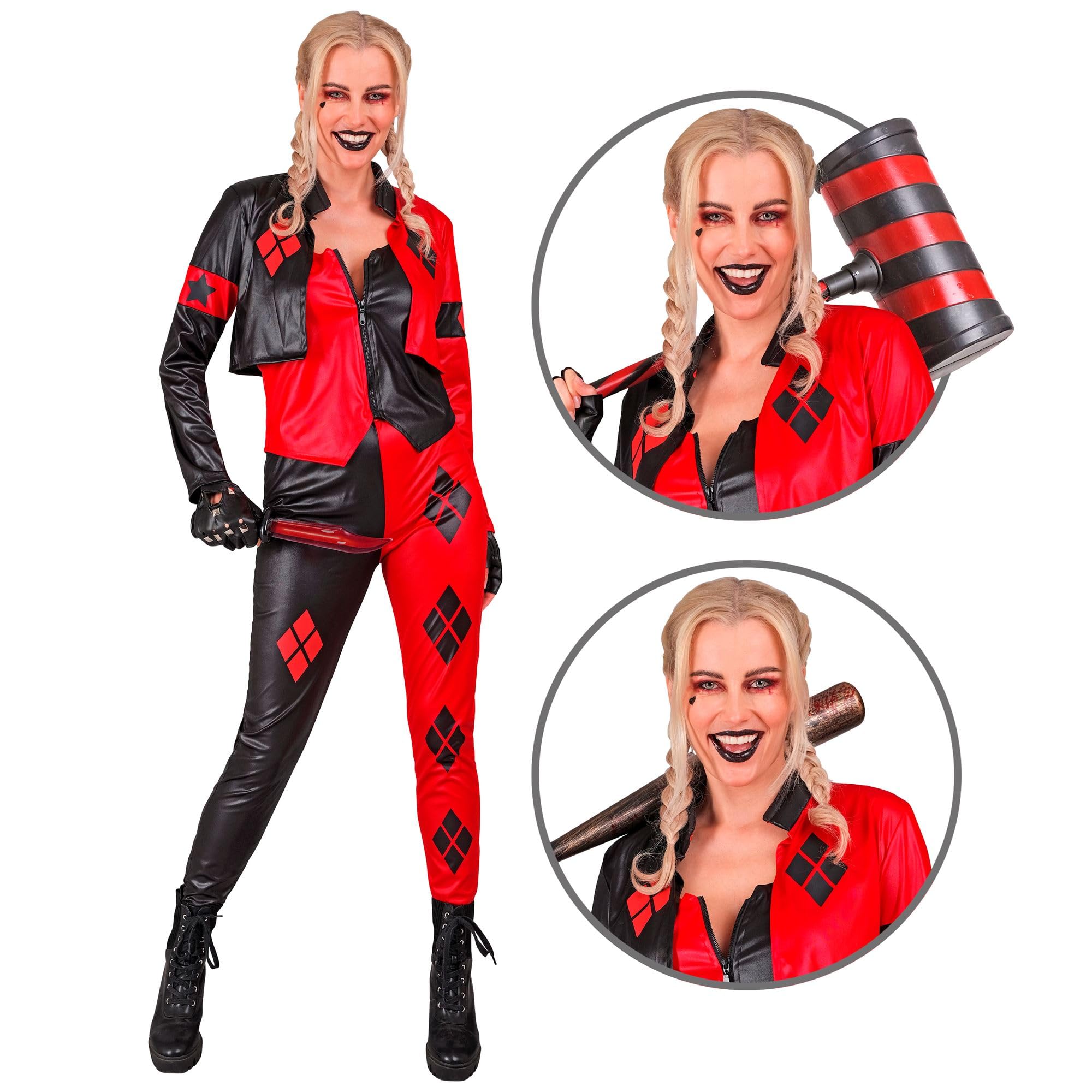 W WIDMANN MILANO Party Fashion 18819 Kostüm Böser Harlekin Evil Harlequin Costume, Black/red, XS - Image 2