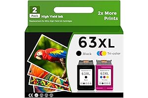 Remanufactured Ink Cartridge Replacement for HP Ink 63 (Black Color 2 Pack)...