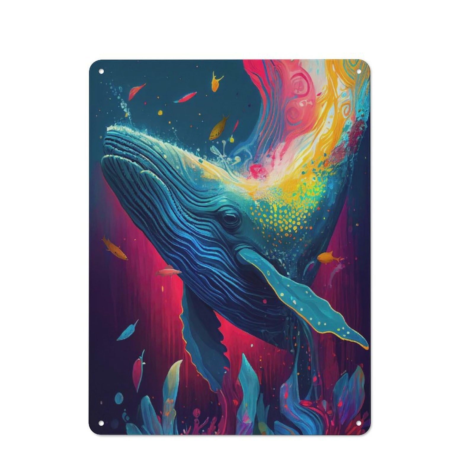 Junmoney The Sensitive Whale Vintage Tin Sign 40X30cm With For Hobby Room Or Studio, For Metal Sign Collectors, For Garage And Workshop Walls