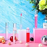 Vista 5 de Hsei 50 tubos vacíos de brillo de labios con varita, recipientes de bálsamo para labios transparentes resistentes a granel, tubos de lápiz labial