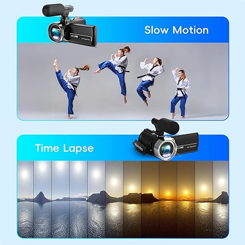 Miniatura 6 de Cámara de vídeo 4K, videocámara UHD de 36MP para vlogging en YouTube, zoom digital de 18 aumentos, pantalla IPS de 3" con rotación de 270°