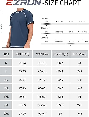 Miniatura 6 de Camisetas de natación de manga corta para hombre, protección contra el sarpullido, protección solar SPF 50+ contra rayos ultravioleta, secado