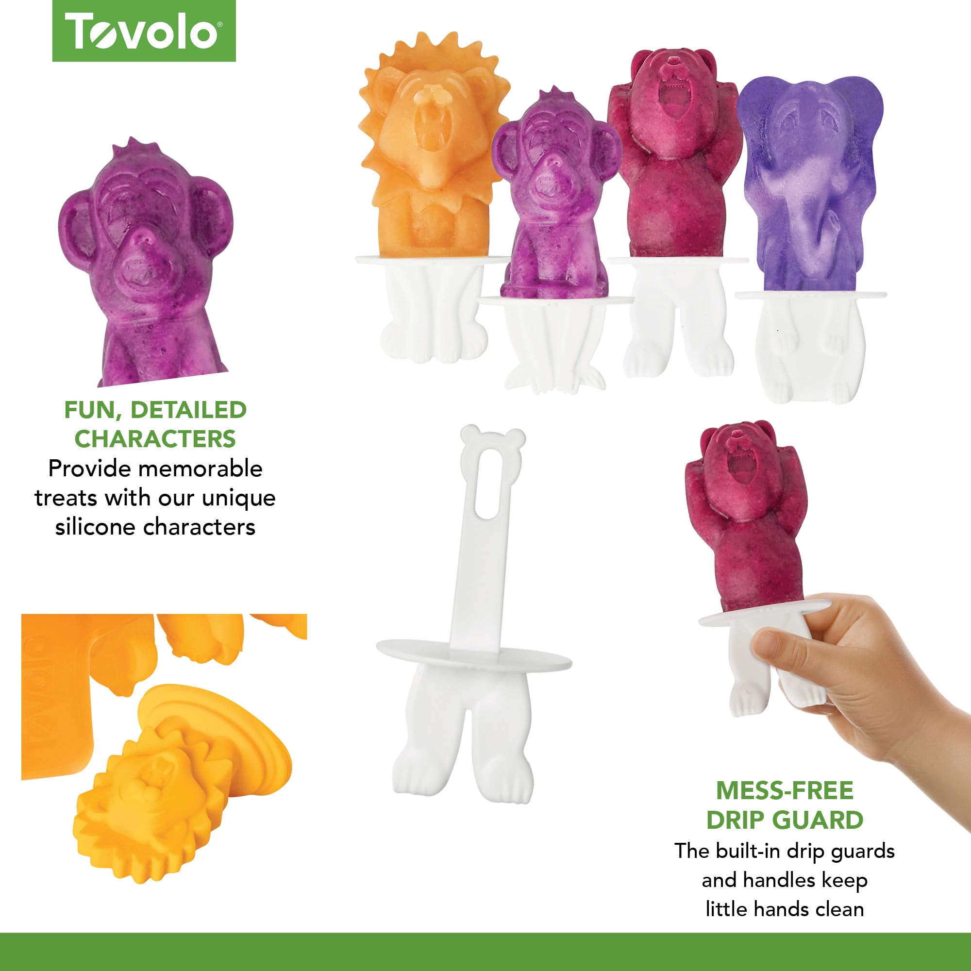 Amazon.com: Tovolo Animal Popsicle Molds Zoo Crew Set of 4