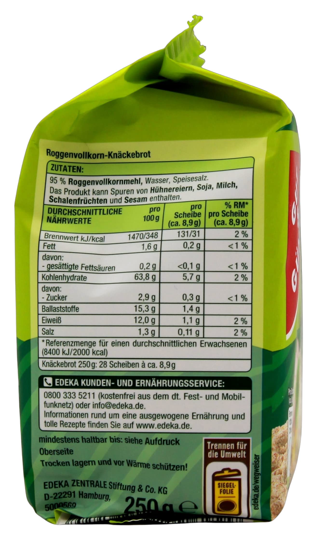 Gut & Günstig Knäckebrot Vollkorn, 24er Pack (24 x 250g)