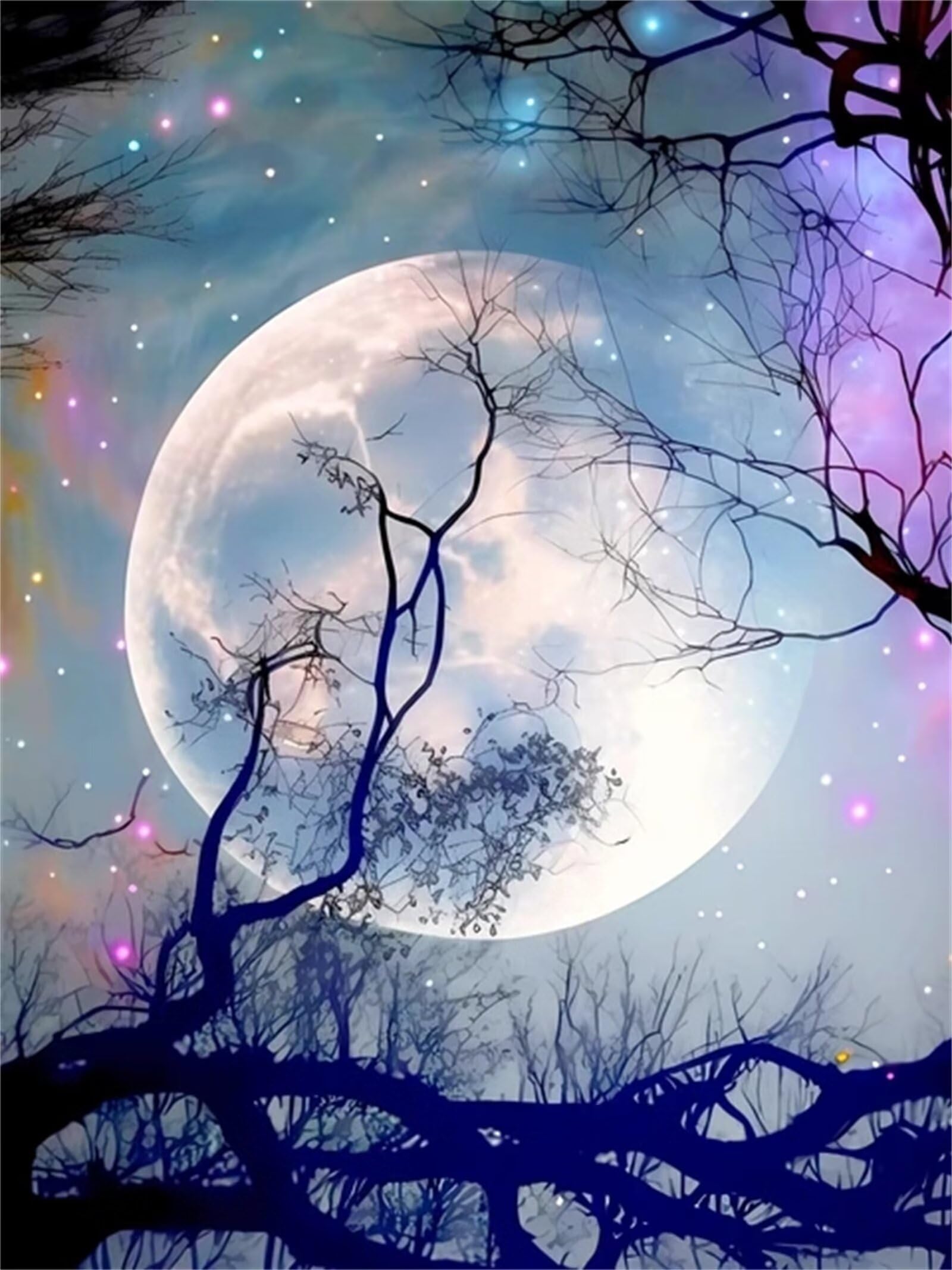 Zdklfm69 Dipingi con i Numeri Dipingere con i Numeri Dipinti ad Olio Fai da Te Paesaggio al Chiaro di Luna Pittura da colorare Decorazioni per la casa