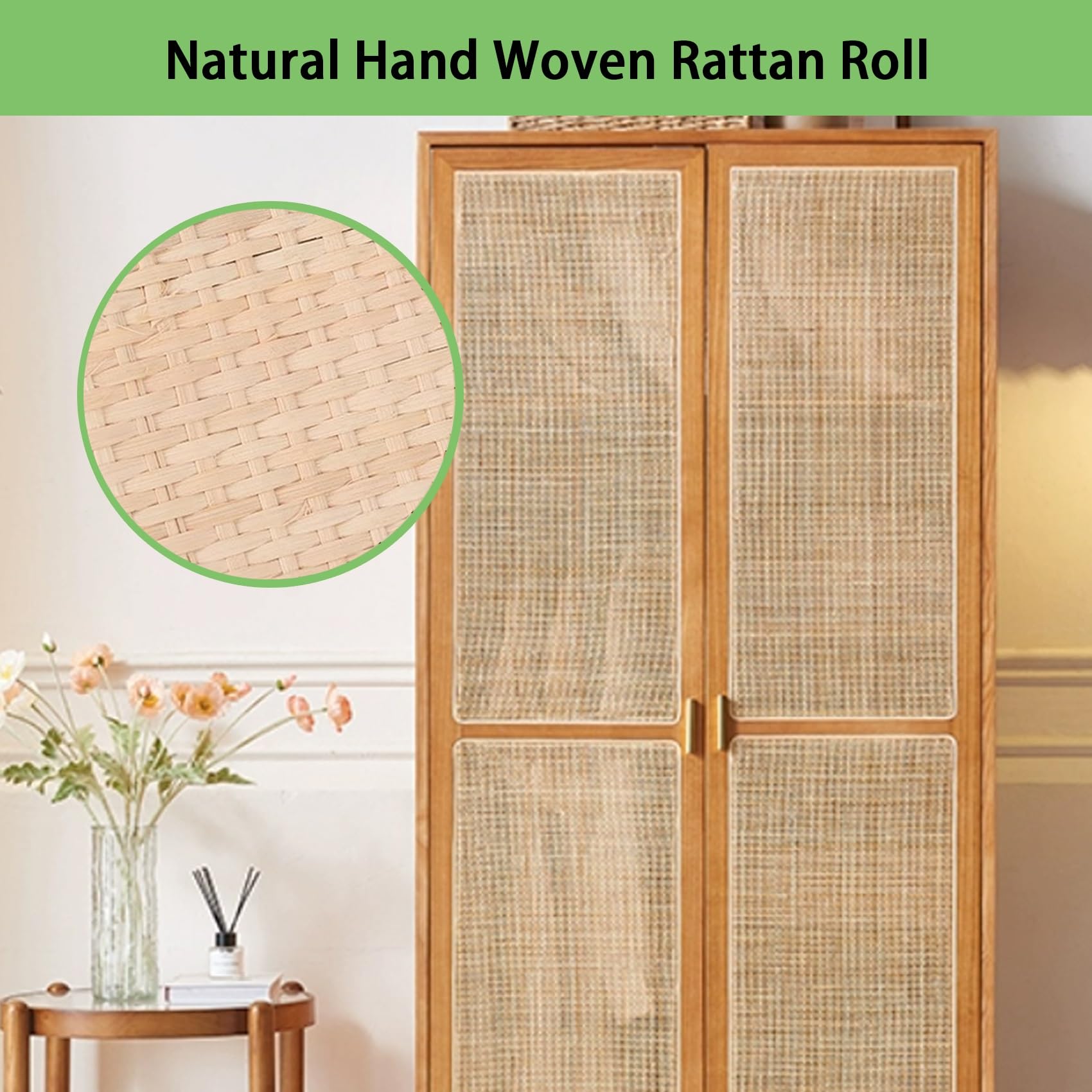 Rollos de ratán para Tejer y Reparar Pieles | Material para Tejer ratán DIY - 45 cm x 249 cm | Suministros multifuncionales para Manualidades y Reparaciones | Varios