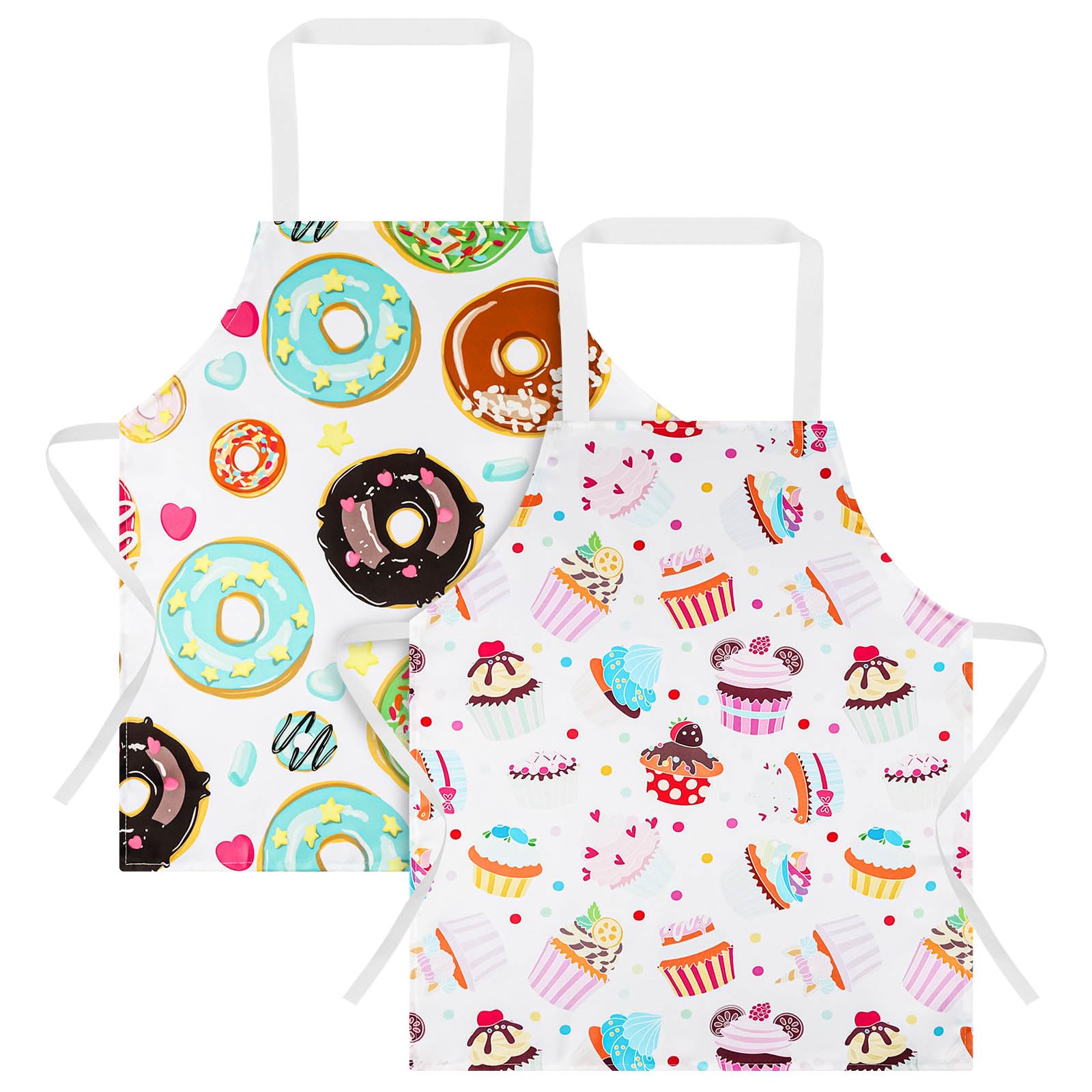 ABOHU Delantal Cocina Niños, 2 piezas Delantales Cocina Niños, Delantal Infantil Impermeable, Delantales para Niños Antiincrustante Regalos personalizados para Niño Niña