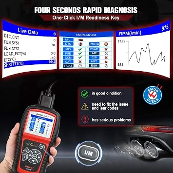 Autel AutoLink AL519 Car OBD2 Scanner, Classic Enhanced Mode 6 Engine Fault Code Reader OBDII CAN Diagnostic Scan Tool, One-Click Smog Check, DTC Lookup, Upgraded of AL319, Lifetime Free Update