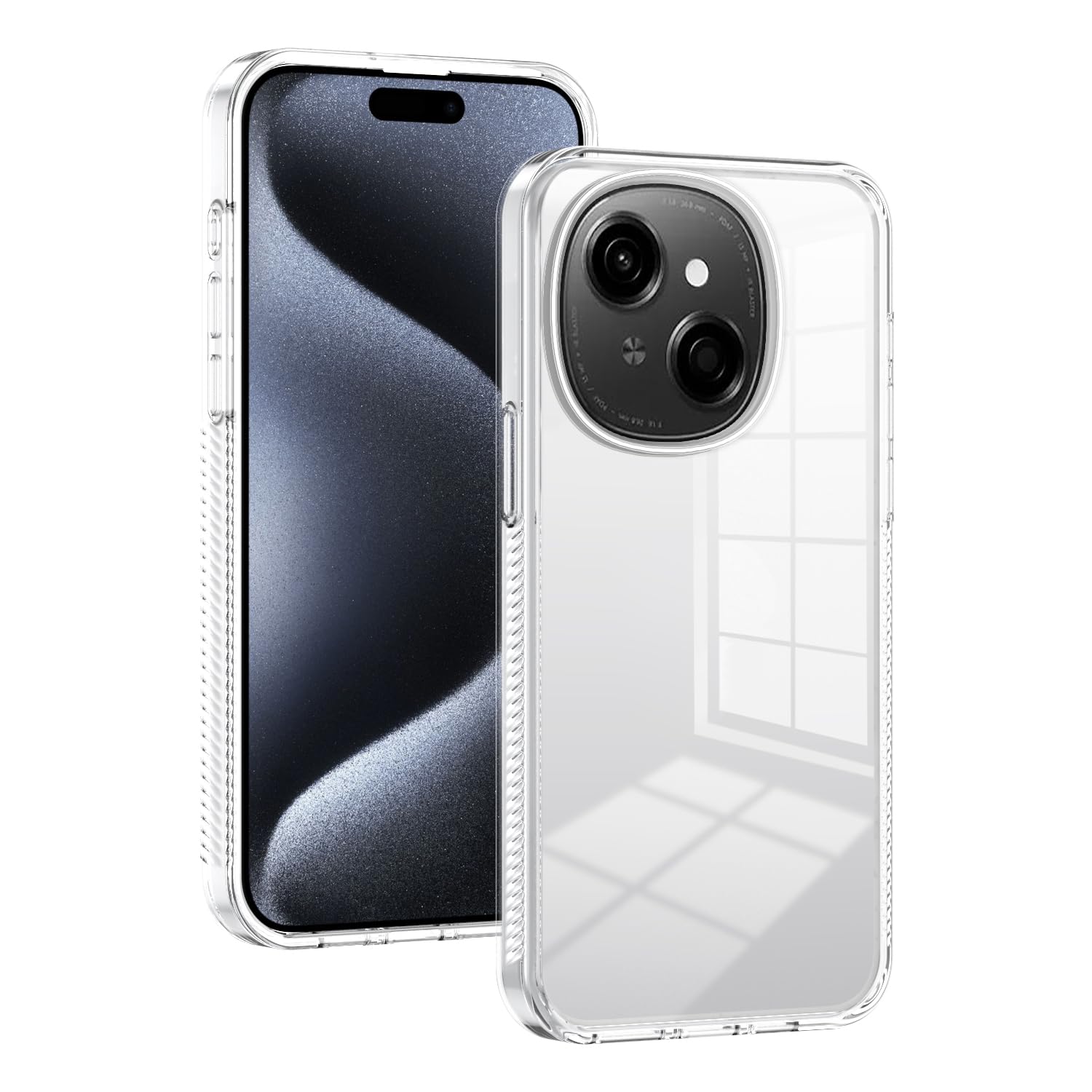 Compatible with Tecno Spark Go 1, Pop 9 4G, Spark Go 2025 Transparent Hard Acrylic PC Back Plate Shockproof Protective Case White