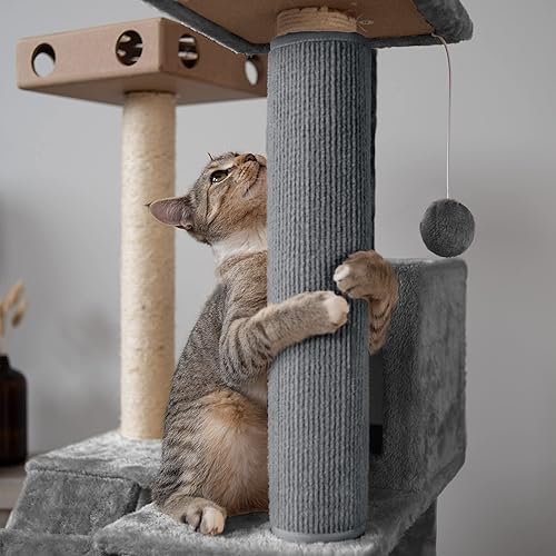 Miniatura 3 de Furhaven Funda para poste rascador envolvente para gatos de interior, se adapta a postes de hasta 3.5 pulgadas de diámetro, duradera y menos