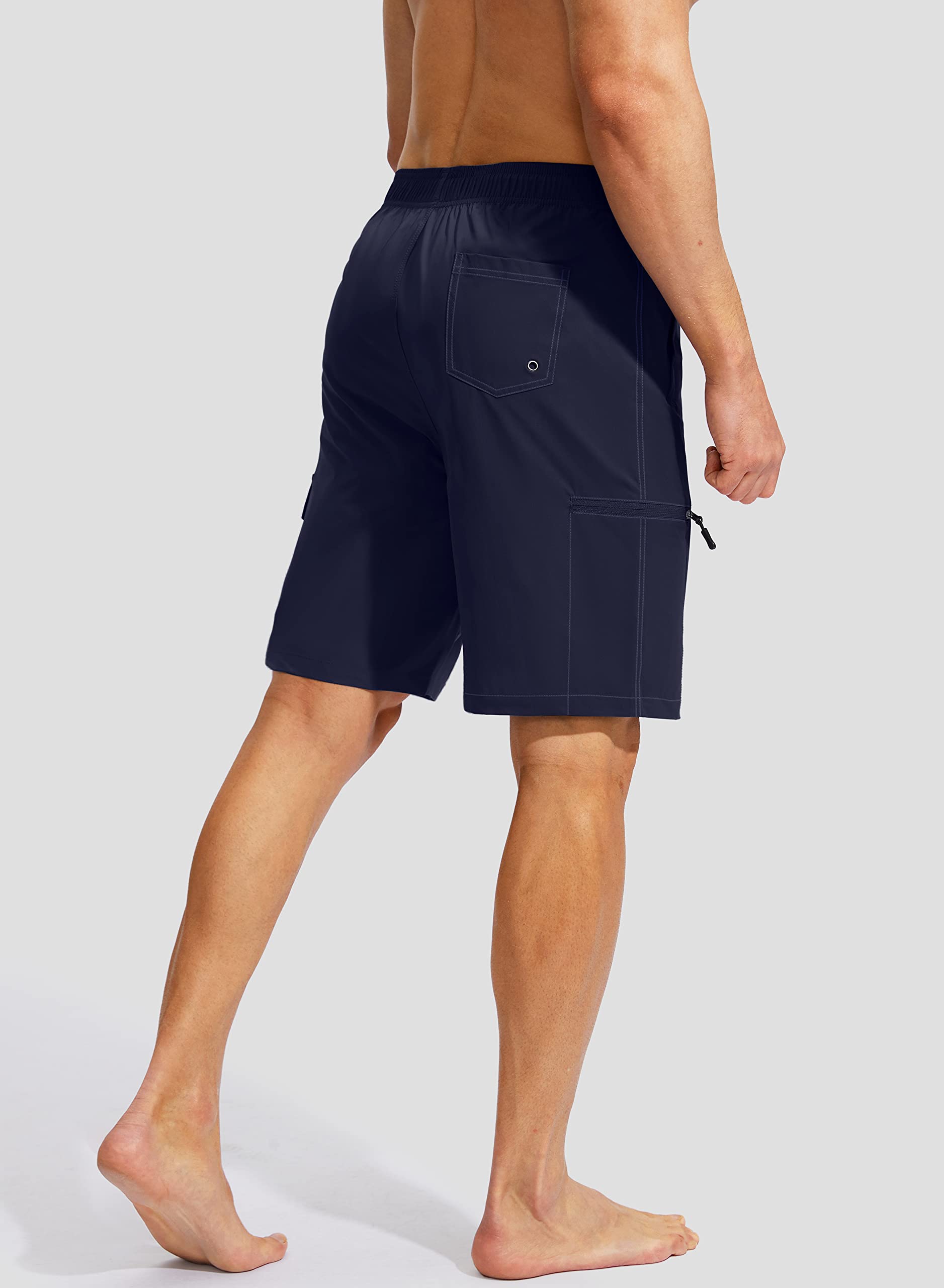 Kayrth Costume da bagno da uomo Quick Dry Board Shorts con 5 tasche Costumi da bagno da uomo - No Mesh Liner, Navy, XXX-Large
