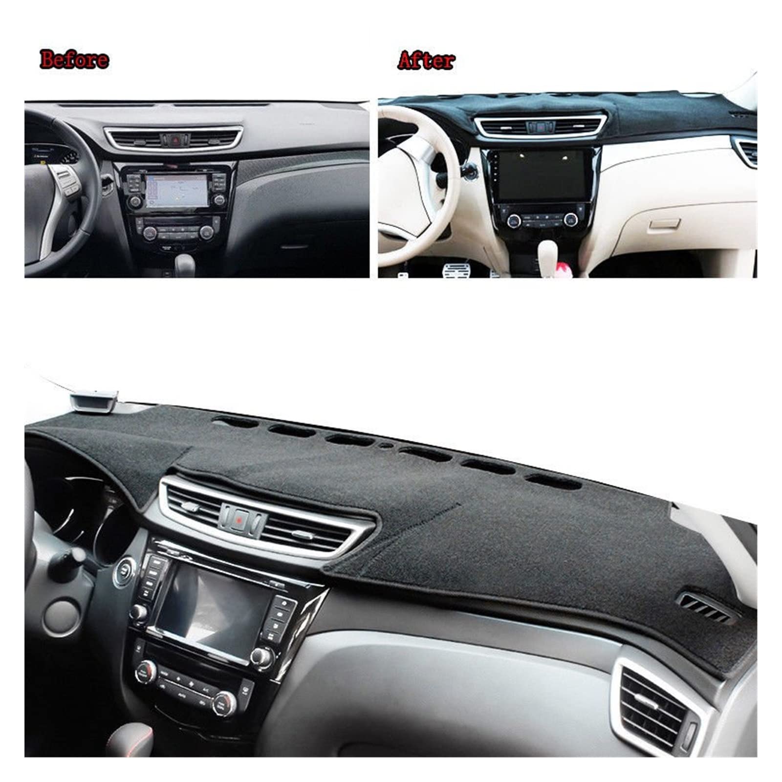 Cubierta Salpicadero para Nissan para X-Trail para X Trail para T32 2014-2020 Alfombrillas Protectoras para Salpicadero De Coche Alfombrilla salpicadero (Talla : Volante Izquierda)