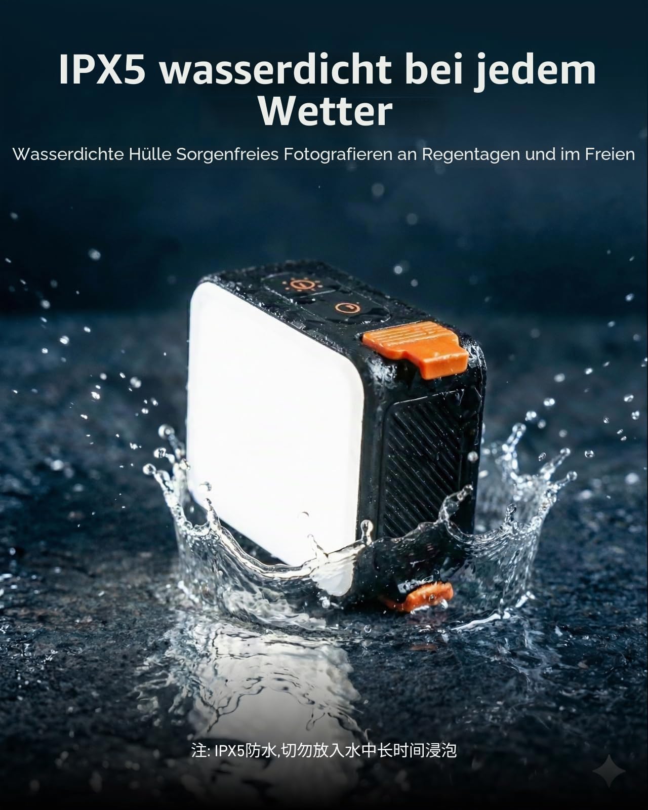 TELESIN Magnetische LED-Lampe für DJI Osmo Action 6 & Osmo Nano, CRI95+ Tragbares Fülllicht, 3000K–6000K, 5 Helligkeitsstufen, IPX5 wasserdicht, über 10 Stunden Betriebszeit, Vlogging-Licht