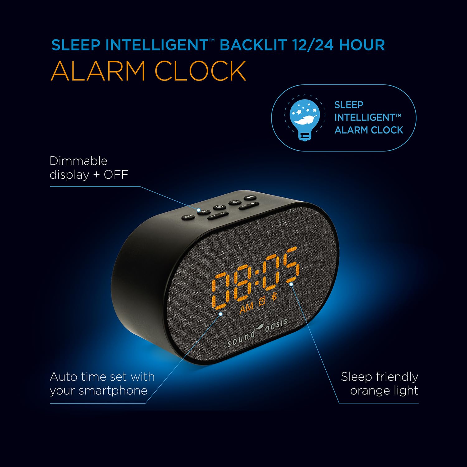 Oasi Réveil Bluetooth Acouphène Sound Therapy BST-150T - Meilleur sommeil, gestion et masquage des acouphènes, 30 sons intégrés