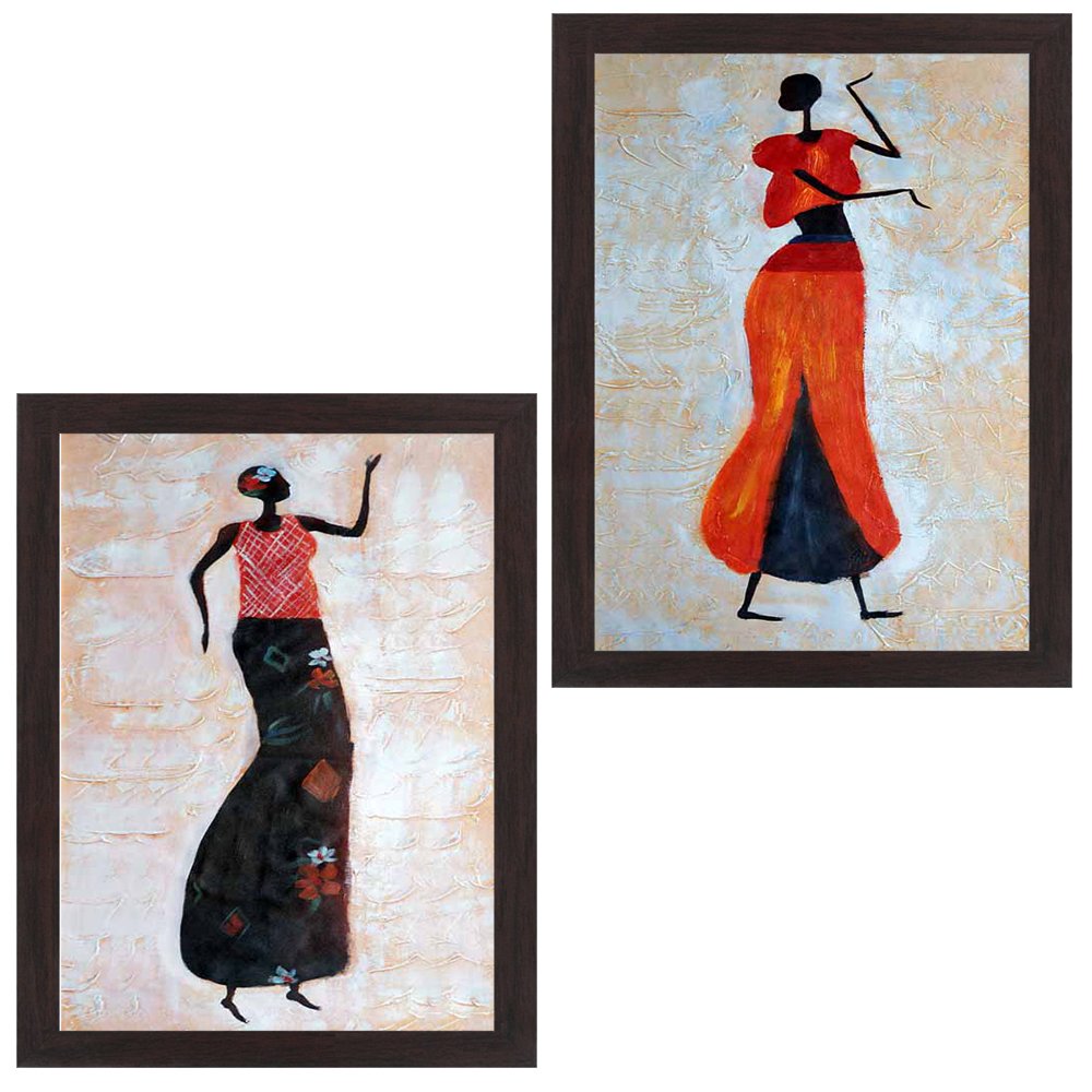 絵画　踊る女性 Amazon.co.jp: Wens '南アフリカ女性民たちが踊る' 絵画 (MDF、28 cm x