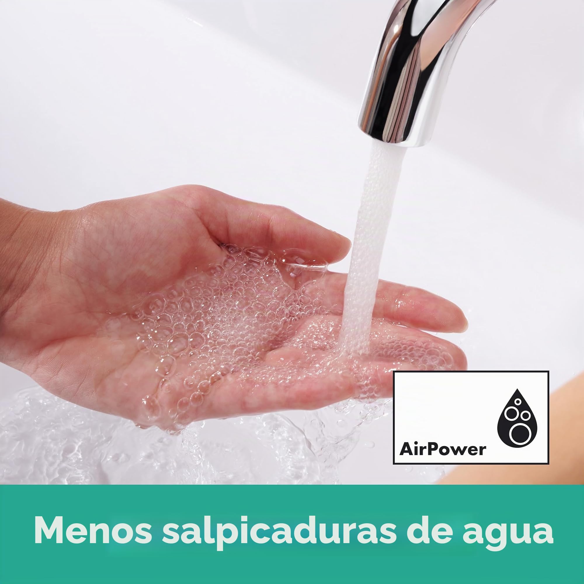 hansgrohe Tecturis S Fine - grifo lavabo con vaciador Push-Open, caño giratorio, grifo monomando lavabo 187 mm, mezclador monomando lavabo ahorro de agua (EcoSmart+), cromo, 73360000