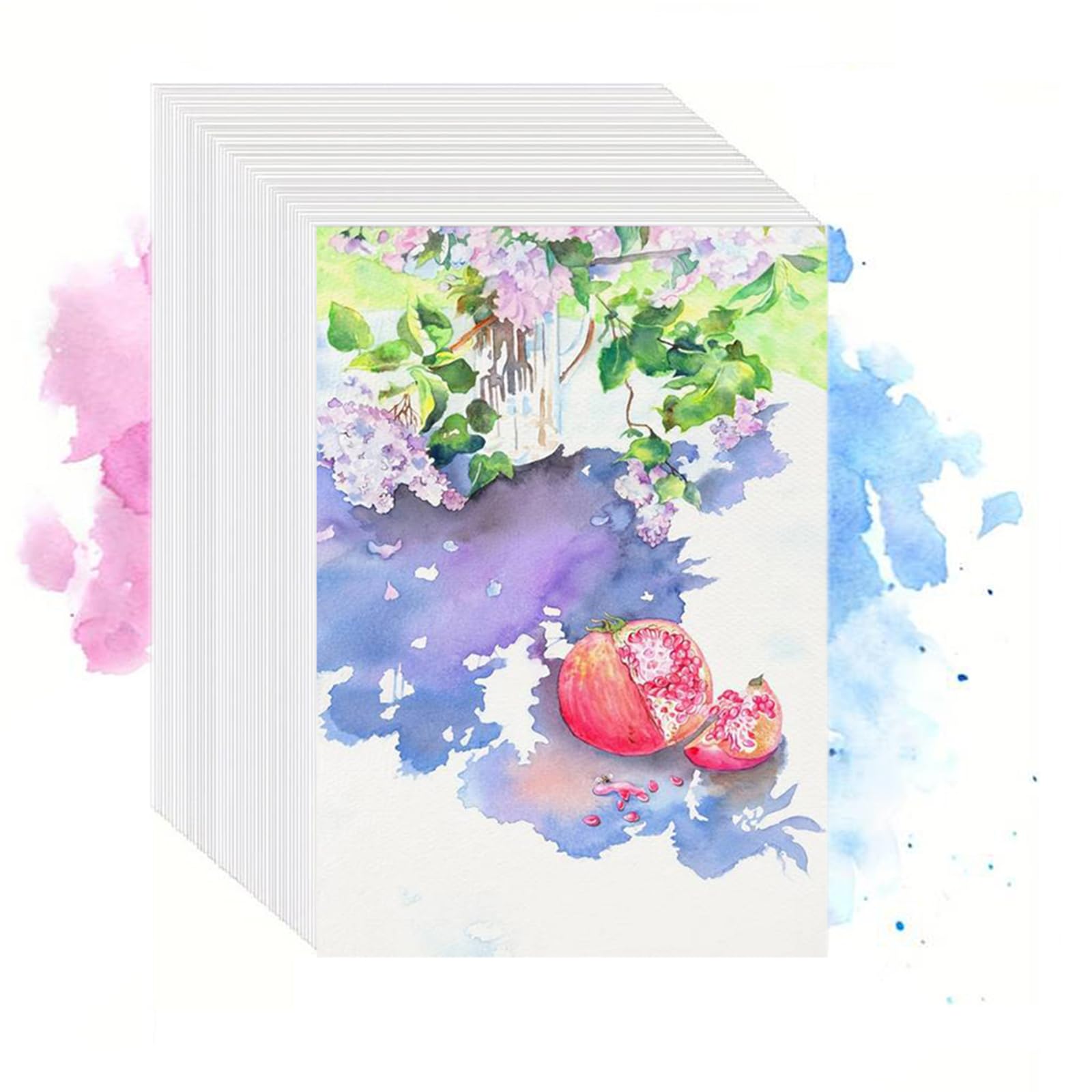 HEKOBAG Aquarellpapier Block – 80 Blatt A6, 300g/m², Weiß, Für Aquarell, Öl, Pastell