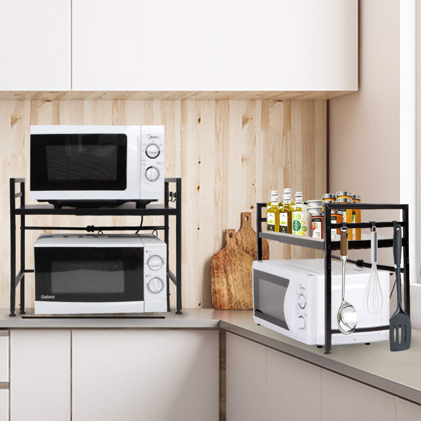 Buy Microwave Oven Rack, Horizontal Extension Microwave Shelf Stand