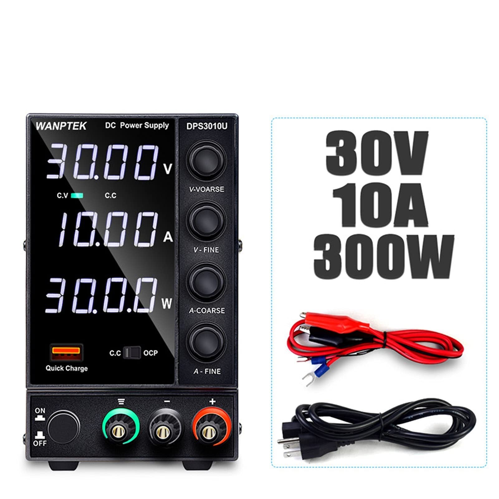 Alimentation Laboratoire,Alimentation Stabilisée USB Réglable DC Laboratoire 30V 10A Alimentation d'alimentation de laboratoire réglable 60V 5A Régulateur tension Stabilisateur(DPS3010U)