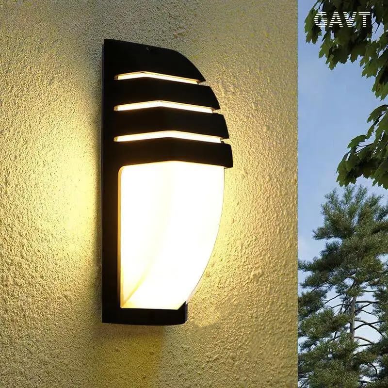 Comely Aplique Exterior LED, Negro 12W Aplique de Pared LED IP65 Impermeable, Luz Exterior Pared para Balcones Jardín y Garajes, 3000K Luz Blanca Cálida