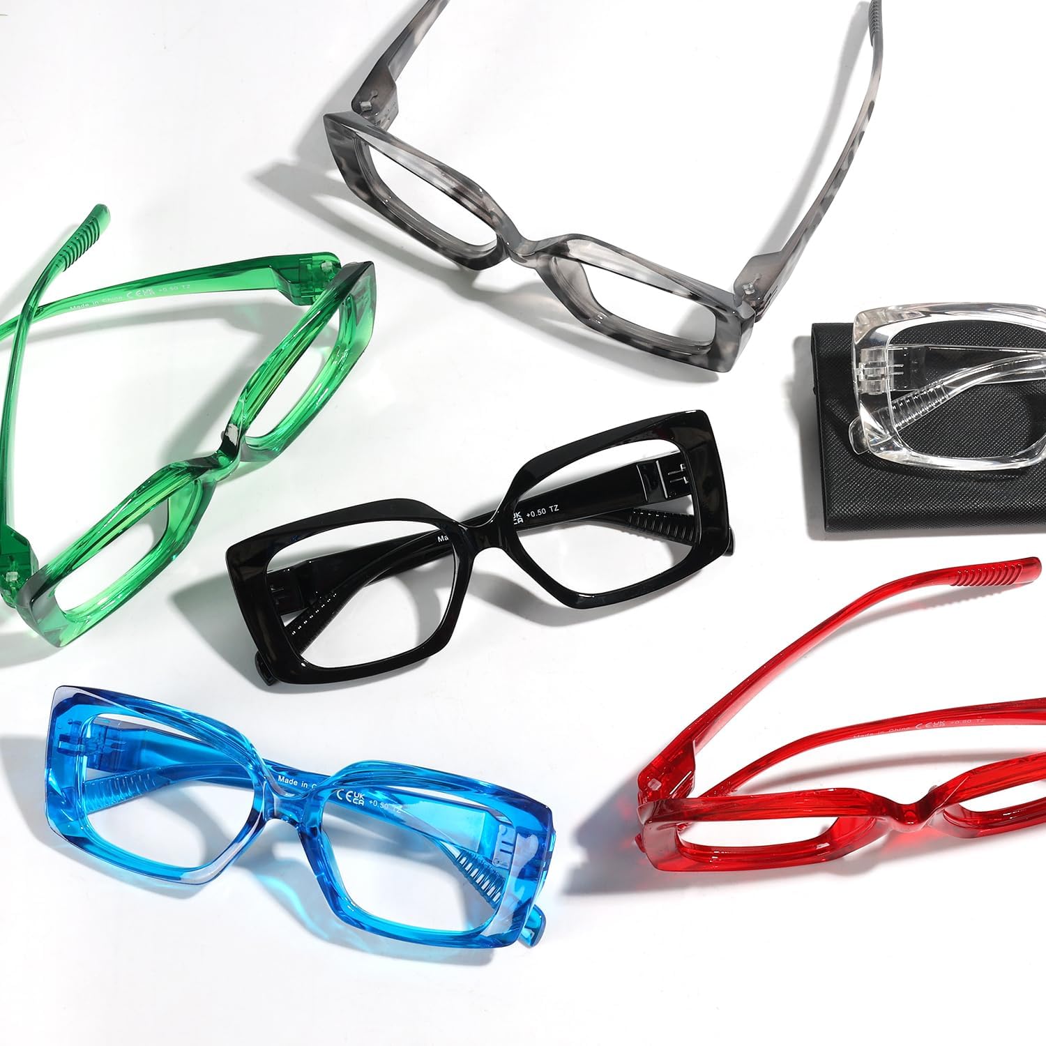 Eyekepper 6 Pack Women Metalless Screwless Spring Hinges Reading Glasses Ladies Thick Frame Readers Cheaters +2.75