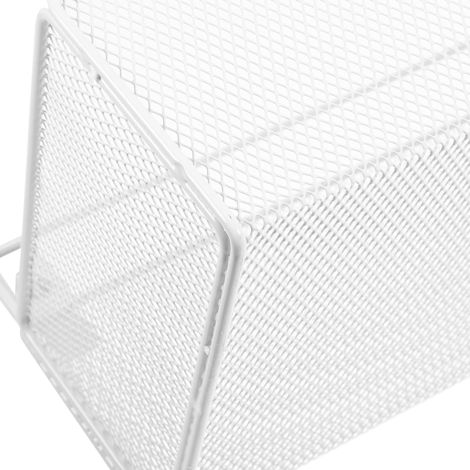 Organizador de Almacenamiento Blanco de Acero al Carbono para Oficina, Cesta Ajustable para Debajo del Escritorio, Adecuado para Bolígrafos y Smartphones, Compatible Grosores