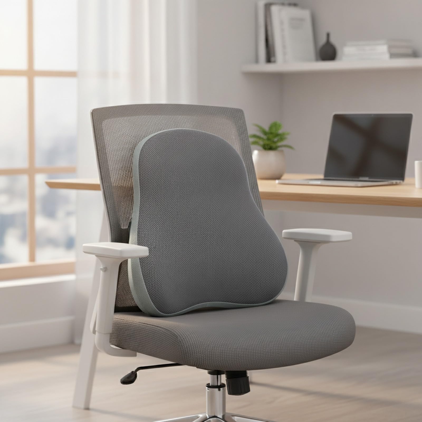 per Schiena Ergonomico | Sfoderabile, Cuscino Lombare in Memory Foam, Ortopedico, Cuscino con Memory Foam, per Auto, Casa, Impiegati, Pendolari, Navy