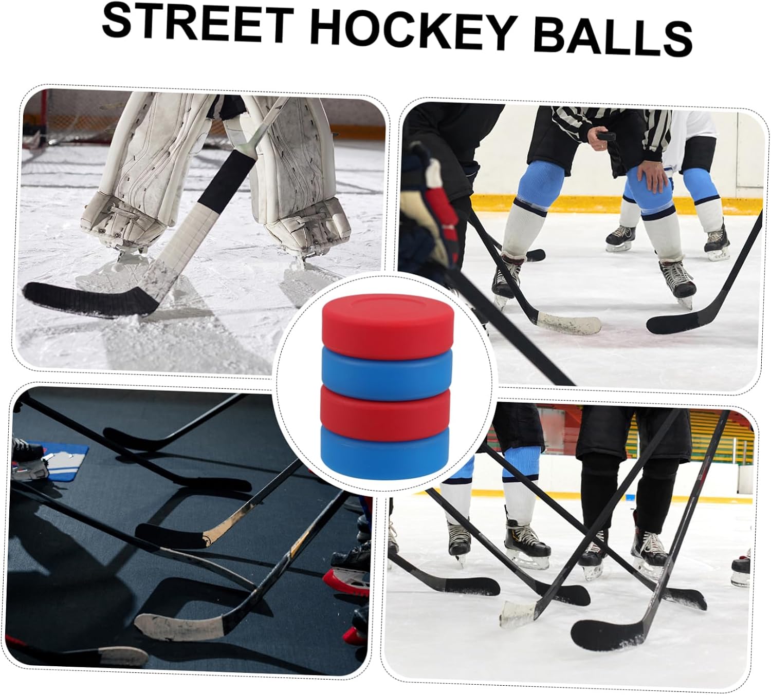 4pcs Matte Ice Hockey Pucks Practice Pucks for Street and Ice Hockey Training Noise-reducing Design for Quiet Gameplay for Athletes
