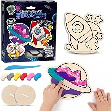 Splat Planet Space Clay Colouring Kit for Kids   2 PK DIY 3D Art Craft Kit with Air-Dry Clay, Mess Free Clay Colouring, Creative Kids Arts and Crafts Activity Set, Space Craft Gift.