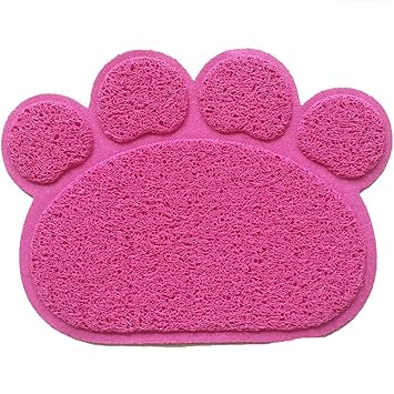 Bingo Pet Paw-Shaped Large Cat Litter Box Mat, 6 Colors Available,15.7x11.8 Inches