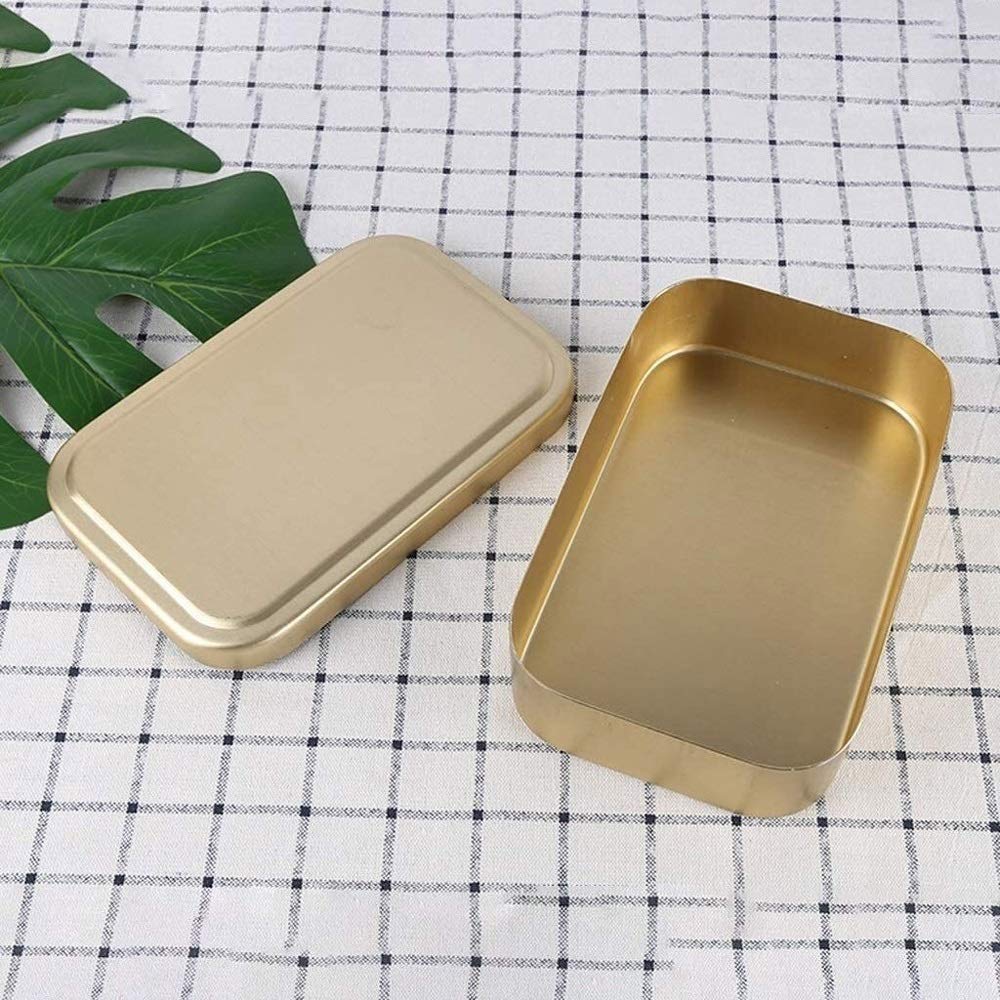 Lunc Boxes Lunc Box in Alluminio, Bento Box Contenitore per Alimenti Ecologico, Bento Box Portatile per Uso Alimentare con Manico, Lunc Box Coreano in Alluminio Giallo Arrotondato,