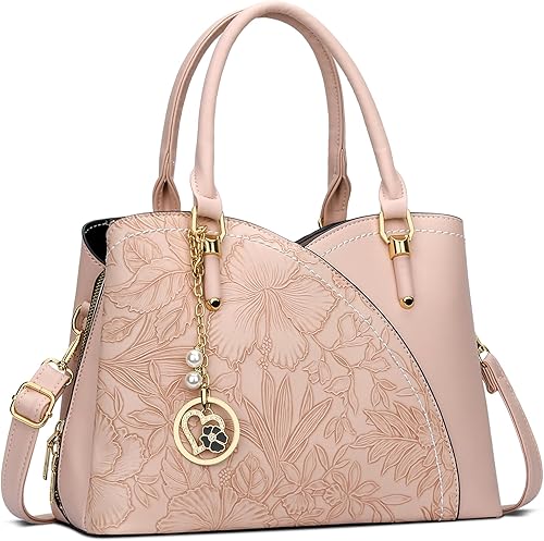 Miniatura 27 de KKXIU Monederos y bolsos de mano con triple compartimento para mujer, bolso de mano con asa superior 5-verde,1-negro,1-Rosa,2-Azul,2-Olive,rosado