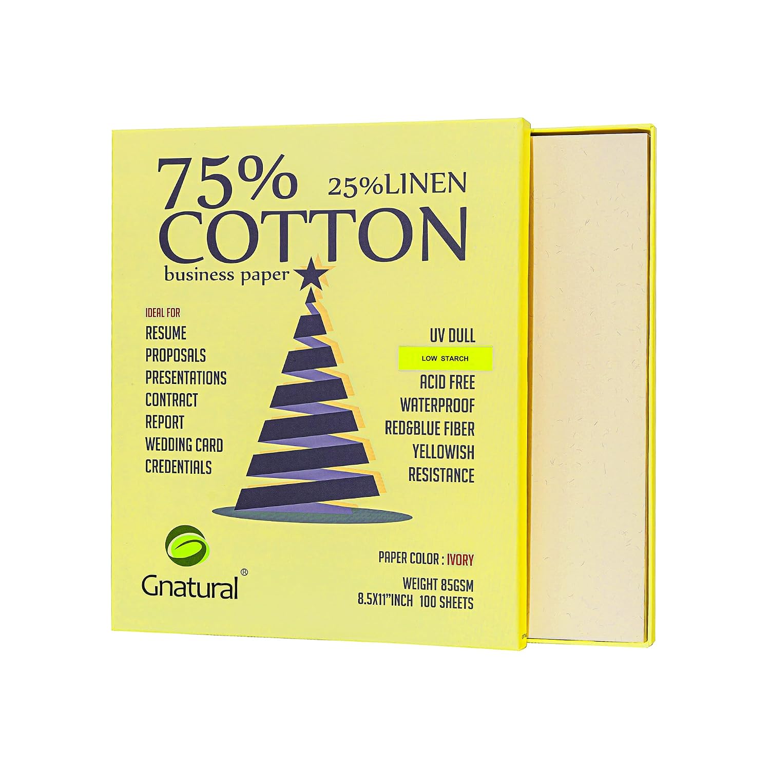 75% Cotton 25% Linen Business Paper, Ivory 85gsm 8.5"W x 11"L Resume Paper, Won't Get Wet Printing Paper 100/Box with Low ... - Review, Price and Buying Guide