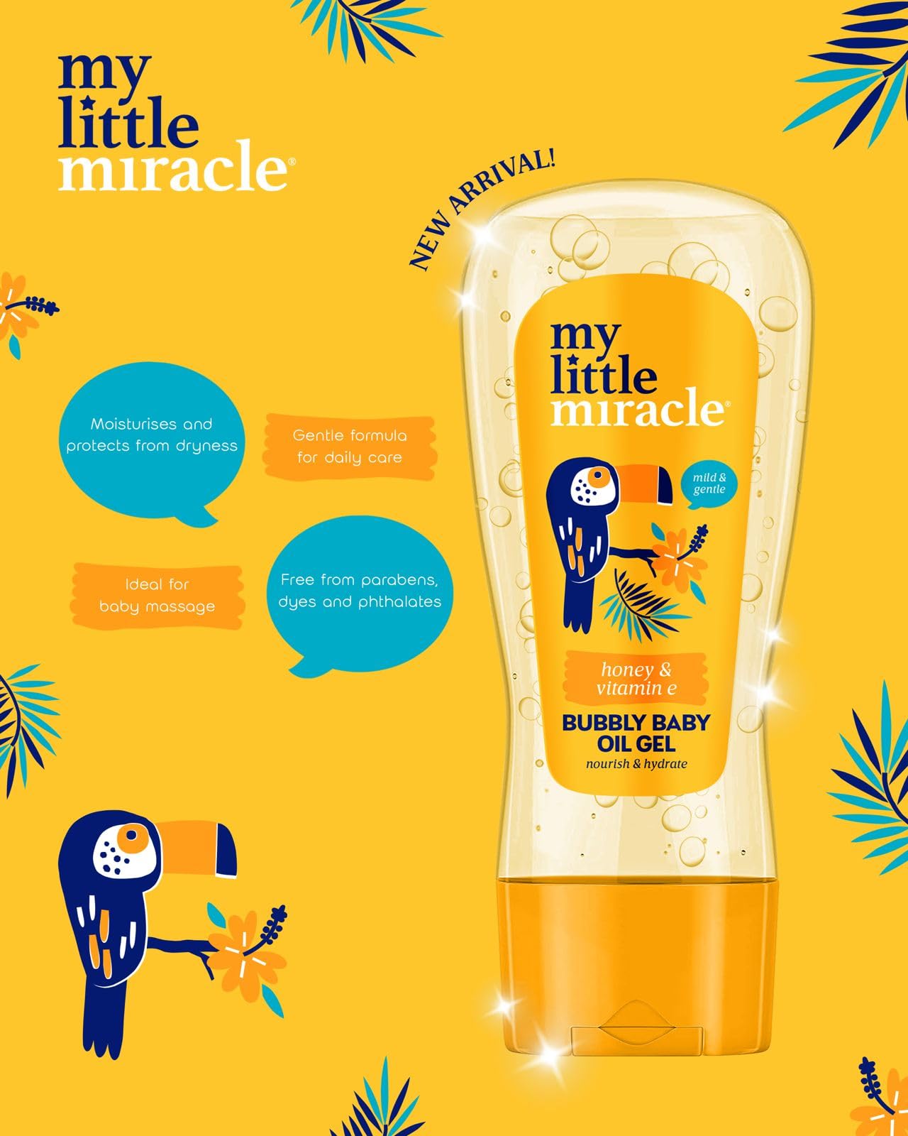 My Little Miracle Bubbly Baby Oil Gel Honey & Vitamin E, Nourish & Hydrate, Prevents Dryness Ideal For Baby Massage 200ml - Image 3