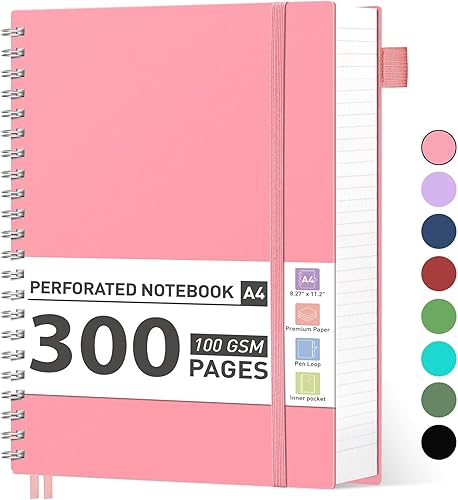 Miniatura 22 de AHGXG Cuaderno espiral universitario rayado - Cuaderno espiral grande B5 de 7.6" x 10", 300 páginas/150 hojas, papel grueso de 100 g/m², tapa dura