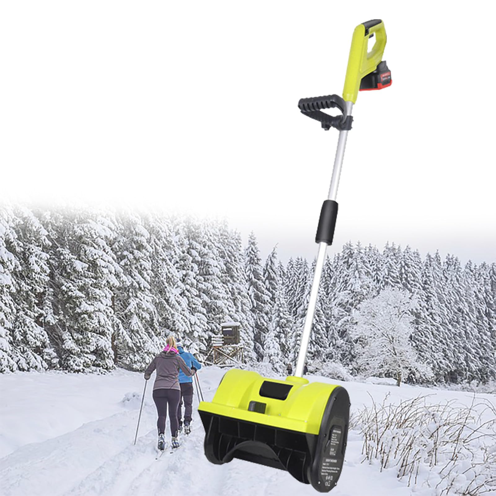 Pala da Neve Senza Fili, 20 V | 32 cm | Spazzaneve Senza Fili da 4 Ah, spazzaneve a Batteria con Impugnatura Anteriore Regolabile (2 batterie e caricabatteria rapido Inclusi)